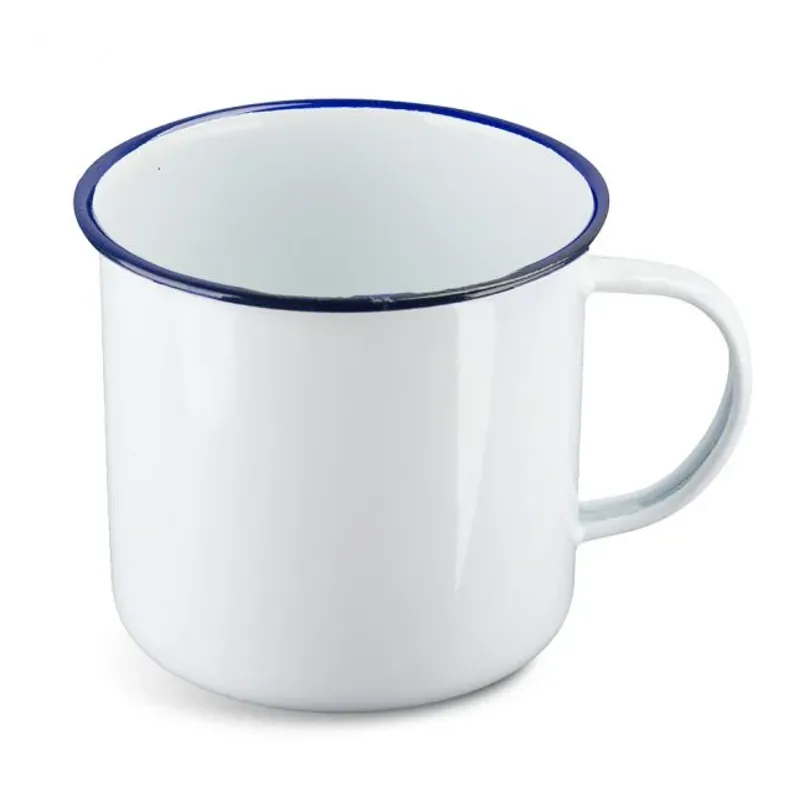 Highlander 560ml Enamel Vintage Camping Mug in White